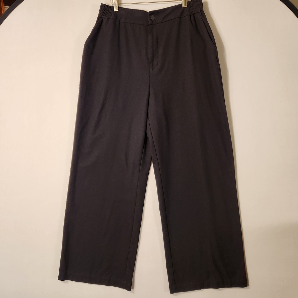 Varley Winnie Wide Leg 32 Peached Twill Black Pants High Rise Women's XL $158